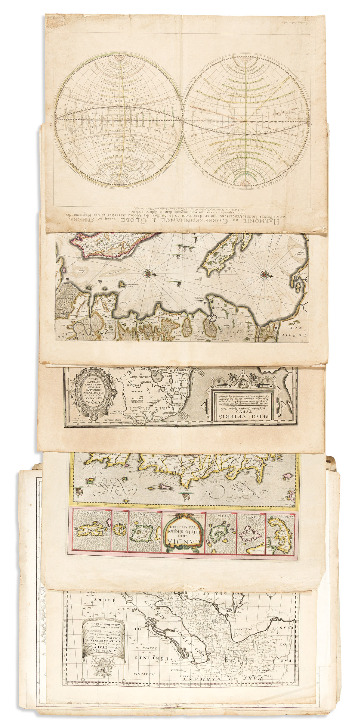 (MISCELLANEOUS MAPS.) Group of 19 double-page engraved maps.